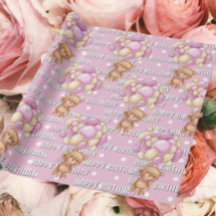 joli anniversaire rose en peluche