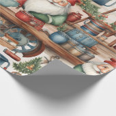 Papier Cadeau Joli atelier de Père Noël Noël (Coin)