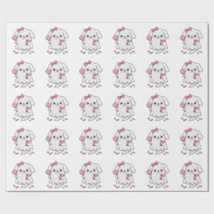 Papier Cadeau Joli autocollant fantôme bonbon arc rose Halloween