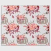 Papier Cadeau Joli Baby shower Citrouille aquarelle (Plat)