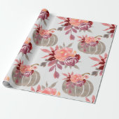 Papier Cadeau Joli Baby shower Citrouille aquarelle (Déroulé)