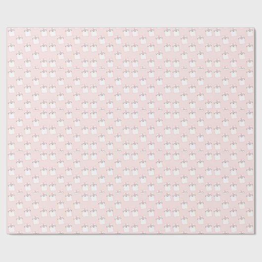 Papier Cadeau Joli Baby shower Kitty souriant (Plat)