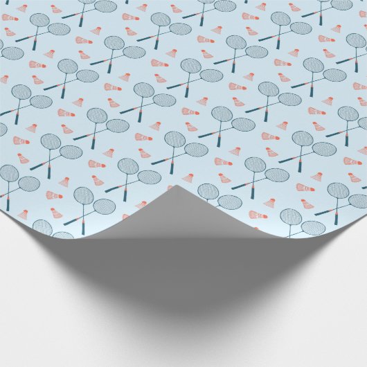 Papier Cadeau Joli Badminton Racquet Birdie Shuttlecock Retro (Coin)