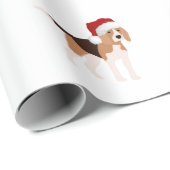 Papier Cadeau Joli Beagle de Noël  (Coin rond)