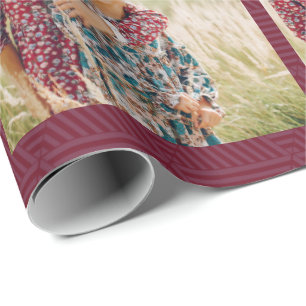 Papier Cadeau Joli Berry Rouge géométrique Imprimer Photo Noël