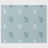 Papier Cadeau Joli blanc et bleu et Feuille (Plat)