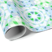 Papier Cadeau Joli Bleu Vert Bébé Anniversaire de enfant Star ma (Coin rond)