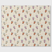 Papier Cadeau Joli Boba Bubble Tea (Plat)