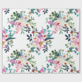 Papier Cadeau Joli Boho Floral rose Lavande Mariage cadeau (Plat)