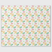 Papier Cadeau Joli bonbon d'été crème glacée Motif d'aquarelle (Plat)