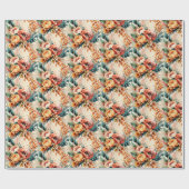 Papier Cadeau Joli bouquet de chute de boho (Plat)