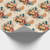 Papier Cadeau Joli bouquet de chute de boho (Coin)