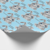 Papier Cadeau Joli Bunnies Pâques Garçons Bleu (Coin)