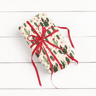 Papier Cadeau Joli Cactus de Noël Désert