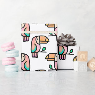 Papier Cadeau joli cadeau d'animal de toucan tropical mignon pou