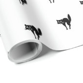 Papier Cadeau Joli cadeau motif de chat noir et blanc (Coin rond)