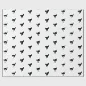 Papier Cadeau Joli cadeau motif de chat noir et blanc (Plat)