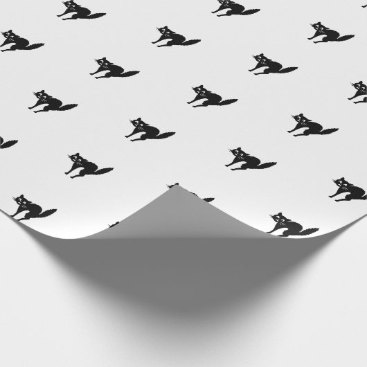 Papier Cadeau Joli cadeau motif de chat noir et blanc (Coin)