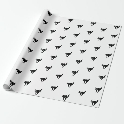 Papier Cadeau Joli cadeau motif de chat noir et blanc (Déroulé)