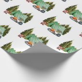 Papier Cadeau Joli Camping Thème Feu de Campement, Tente, Forêt (Coin)