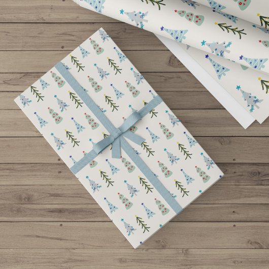 Papier Cadeau Joli caniche de Noël
