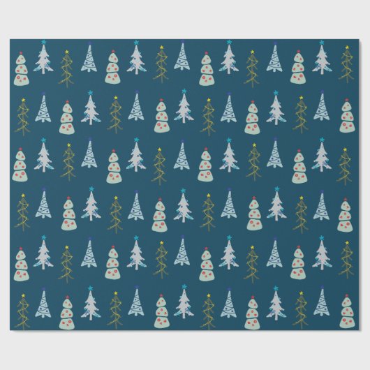 Papier Cadeau Joli caniche de Noël (Plat)