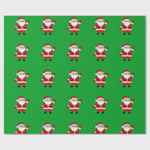 Papier Cadeau Joli caricature Père Noël Red Green Noël