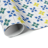 Papier Cadeau Joli carreaux de Lisbonne ou motif azulejo (Coin rond)