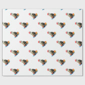 Papier Cadeau Joli chat de Merlin de Noël (Plat)