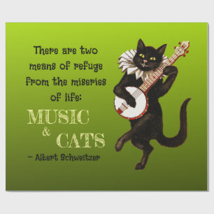 Papier Cadeau Joli chat musical Deux moyens de refuge Schweitzer