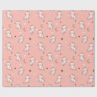 Papier Cadeau Joli Chat Princesse