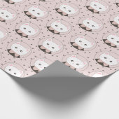 Papier Cadeau Joli chat visage rose Motif nu (Coin)