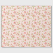 Papier Cadeau Joli Chic Fleurs Roses Anniversaire (Plat)