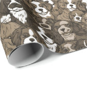 Papier Cadeau Joli Chien Brown Puppy Art (Coin rond)