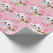 Papier Cadeau Joli chien chiot 6e anniversaire (Coin)