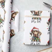 Papier Cadeau Joli chien Script moderne Aquarelle Fantastique No