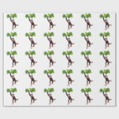 Papier Cadeau Joli chimpanzé dans la jungle suspendu dessin anim (Plat)