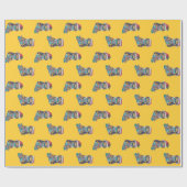 Papier Cadeau joli chiot noir brun noël conception de bas (Plat)