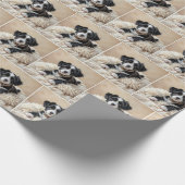 Papier Cadeau Joli chiot sur un Coussin à fourrure (Coin)