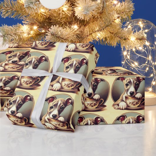 Papier Cadeau Joli chiot Whippet (Vacances)