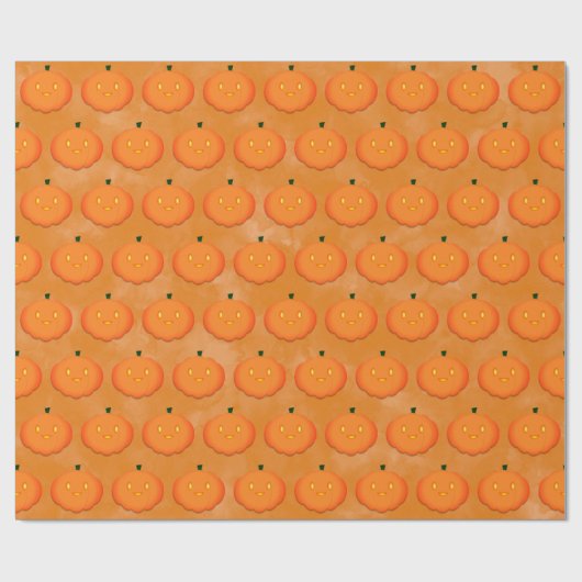 Papier Cadeau Joli Citrouille Halloween Baby shower d'aquarelle (Plat)