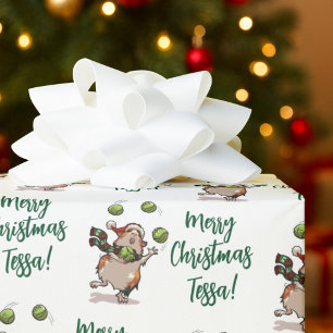 Papier Cadeau Joli cochon d'Inde Joyeux Noël ! Ajoutez l'art du 