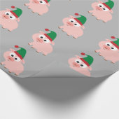 Papier Cadeau Joli cochon Elfe de Noël (Coin)