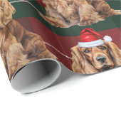 Papier Cadeau Joli Cocker Spaniel Amusement Chien Amoureux Noël (Coin rond)