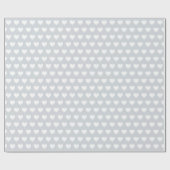 Papier Cadeau Joli Coeur Blanc Motif Pastel Blue (Plat)