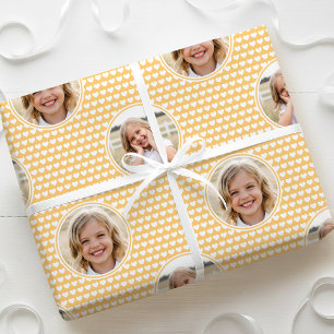 Papier Cadeau Joli cœur d'amour 2 Photo joli motif jaune