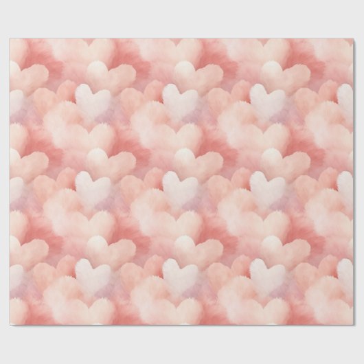 Papier Cadeau Joli Coeur rose (Plat)