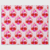 Papier Cadeau Joli Coeur rose et rouge Saint Valentin (Plat)