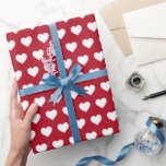 Papier Cadeau Joli Coeurs Blancs Motif Classique Rouge<br><div class="desc">Festif, moderne et simple, papier d'emballage chic présente de beaux coeurs blancs motif sur un arrière - plan rouge classique. Enveloppez vos cadeaux avec amour, parfait pour la Saint Valentin, les vacances de Noël, mariage, anniversaires ou un baby shower! Conçu exclusivement pour vous par Happy Dolphin Studio. Si vous avez...</div>