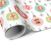 Papier Cadeau Joli collage photo de Noël (Coin rond)